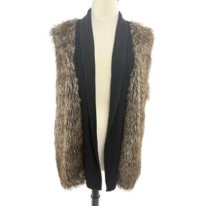 Signature Studio Faux Fur Sweater Vest, Size 3X